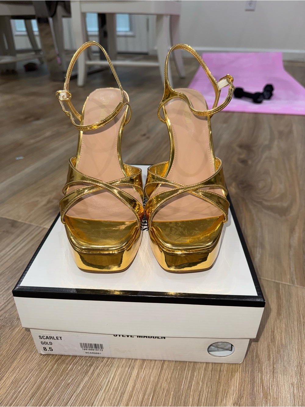 Steve Madden Gold Platform Strappy Sandals